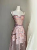 Sexy Pink A-line Prom Dress Pink Evening Gown Y6541