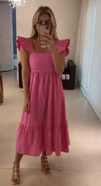 Elegant A-line Evening Dress Satin Vacation Dresses Y7117