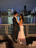 Pink Aesthetic Prom Dress,Backless Evening Dress Y3001