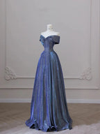 Glitter Off the Shoulder Long Prom Dresses Off Shoulder Long Formal Evening Dresses Y4365