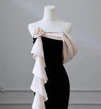 Elegant Satin Mermaid Train Formal Party Dress Prom Evening Dress Y6414