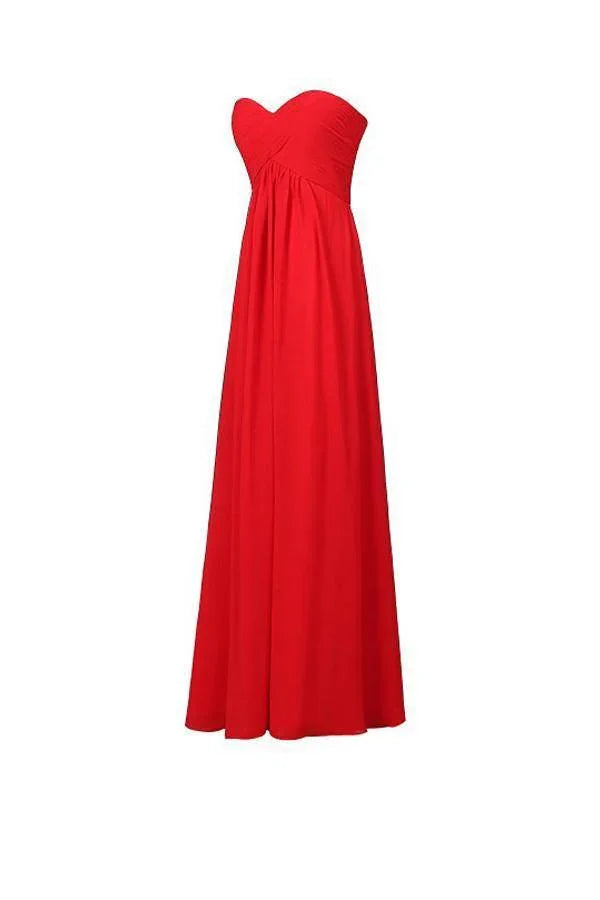 A-line Chiffon Sweetheart Bridesmaid Long Evening Gown PG248