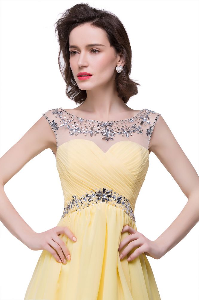 A-line Crystal Jewel Chiffon Party Dress