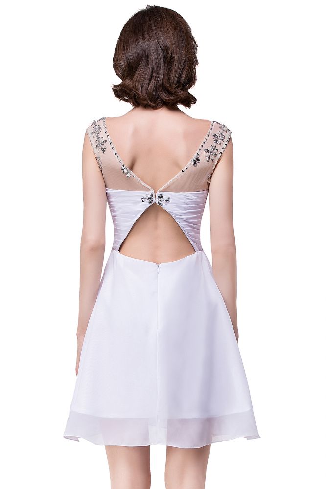 A-line Crystal Jewel Chiffon Party Dress