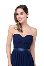 A-line Strapless Chiffon Bridesmaid Dress with Draped