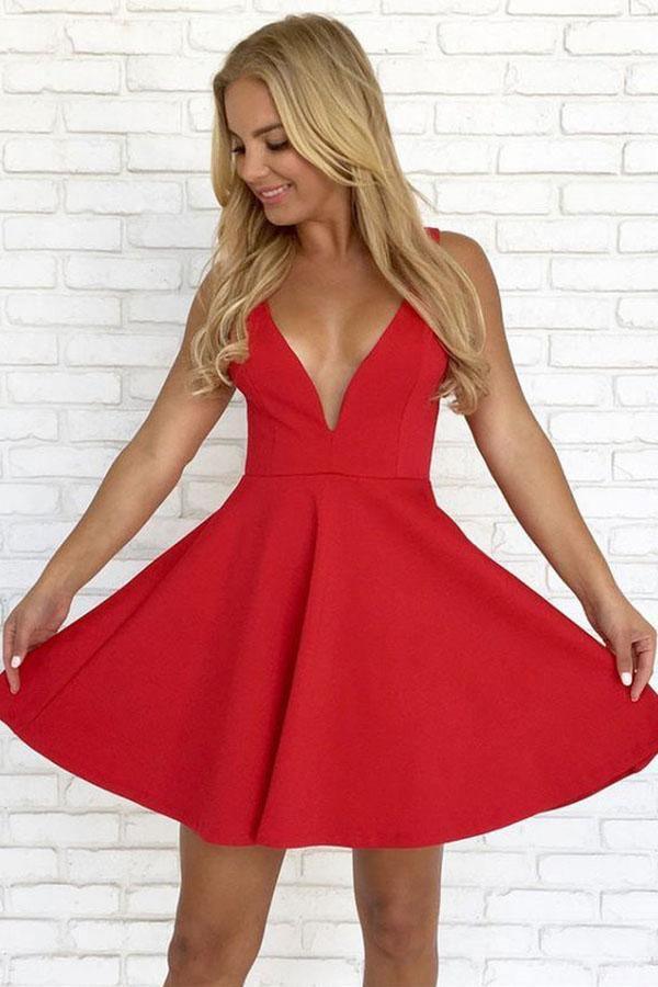 A-line White Straps Satin Backless Short Prom Dress Homecoming Dress