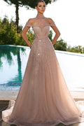 Stunning Long A-line Off the Shoulder Sequins Mermaid Prom Dress