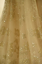 Amazing Princess Lace-up Sparkly Beading Tulle Ivory Princess Wedding Dress