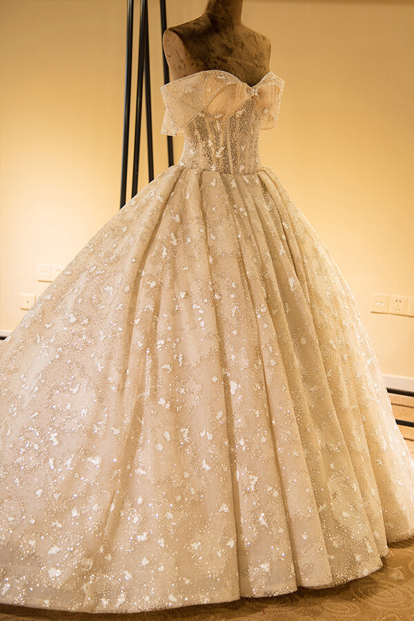 Amazing Strapless Cap sleeves Lace appliques Wedding Dress