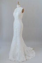 Awesome Illusion Lace Mermaid Elegant Wedding Dresses