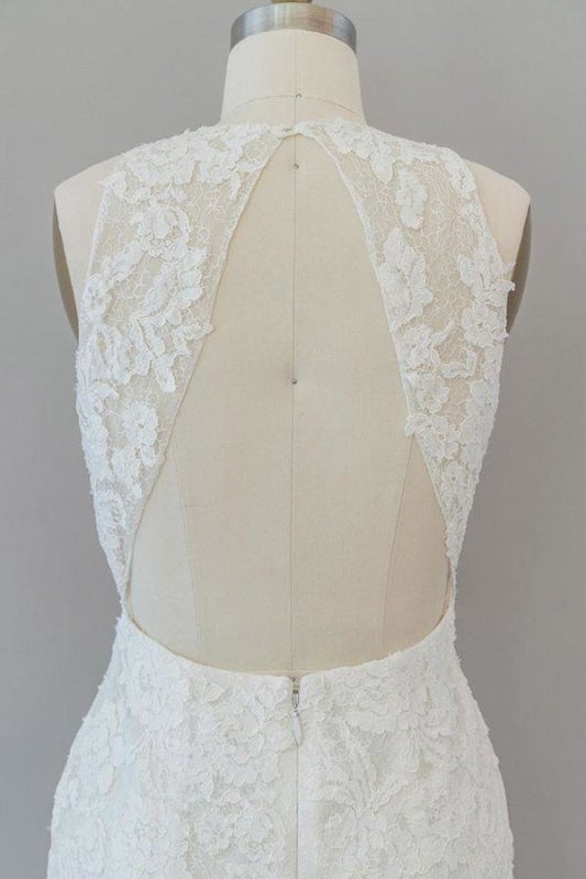 Awesome Illusion Lace Mermaid Elegant Wedding Dresses