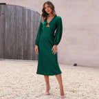 Dress High-Grade Satin Lace-up Backless Bridesmaid Dress Elegant Women's Dress Evening Dress Dress