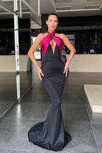 Stunning Long Halter Sleeveless Mermaid Prom Dresses