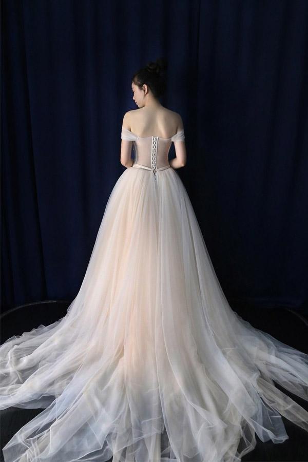 Ball Gown Tulle Sweetheart Lace up  Bowknot Wedding Dresses