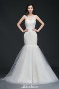 Beading Mermaid Spaghetti Strap Romantic Wedding Dress