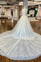 Beautiful A-Line Spaghetti Straps Appliques Wedding Dresses With Lace