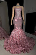 Beautiful Long Mermaid Sleeveless Spaghetti Strap Prom Dress