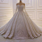 Beautiful Off-the-shoulder Long Sleeves Wedding Dress With Lace