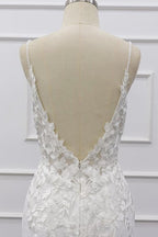 Best Spaghetti Strap Appliques Mermaid Wedding Dress
