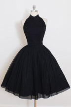 Black Halter Simple Short Homecoming/Party Dresses
