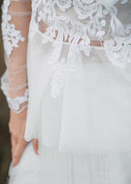 Boho Wedding Dress  V Back Bridal Lace Gown Separates Wedding Dress
