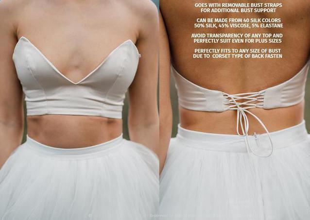 Boho Wedding Dress  V Back Bridal Lace Gown Separates Wedding Dress