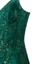Sheath Short V Neck Satin Homecoming Dress with Appliques