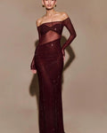 Chic One-Shoulder Rhinestone Fitted Prom Dress