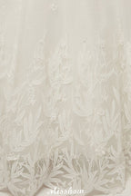 Cap Sleeves A-line Scoop Floor Length Lace Appliques Wedding Dresses