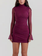 Mulberry Gathered Mini Dress