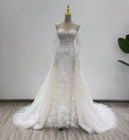 Newest Wedding Dress Mermaid 2 in 1 Sweetheart Neckline With Deta Customized Bride Gowns Vestidos De Novias