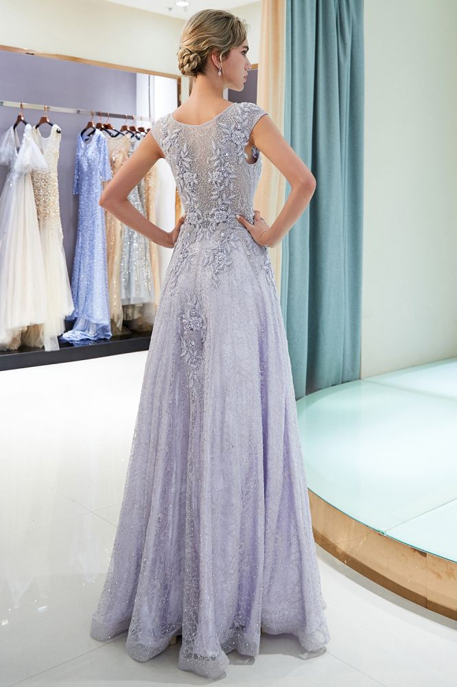 Charming Aline Sleeveless Lace Appliques Evening Party Dress