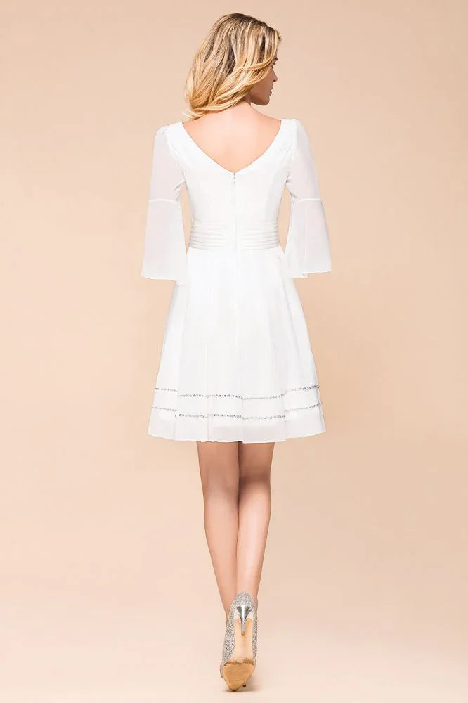 Chiffon Knee Length Simple Daily Casual Dress Beach Bridesmaid Dress