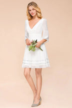 Chiffon Knee Length Simple Daily Casual Dress Beach Bridesmaid Dress