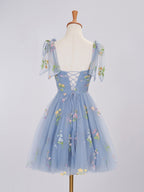 Aline Short Sweetheart Tulle Floral Homecoming Dress