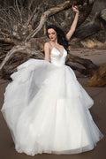 Classic Straps V Neck Ivory Long Bridal Gown Wedding Dresses