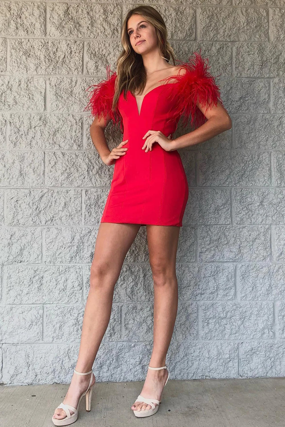 Sheath Off the Shoulder Satin Homecoming Dress