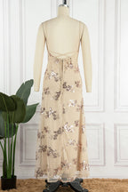 Celebrities Elegant Solid Sequins Frenulum V Neck Evening Dress Dresses(4 Colors)