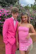 Sheath Strapless Satin Homecoming Dress