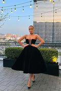 Designer Black Short A-line Sleeveless Prom Dress