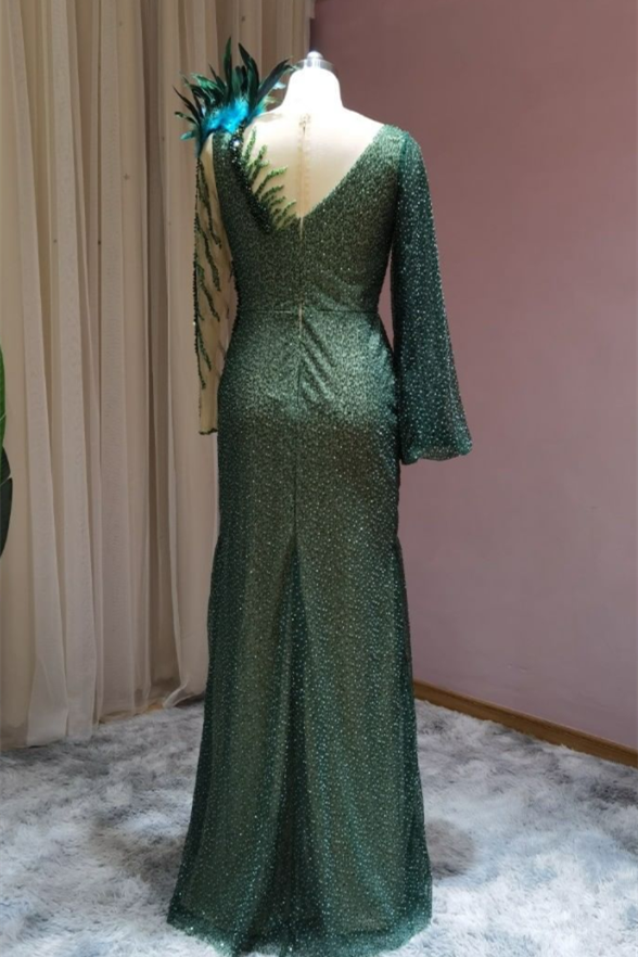 Designer evening dresses long with sleeves