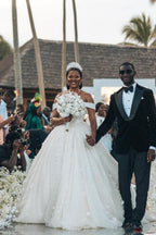 Designer Princess Off-the-shoulder A-line Wedding Dresses With Lace