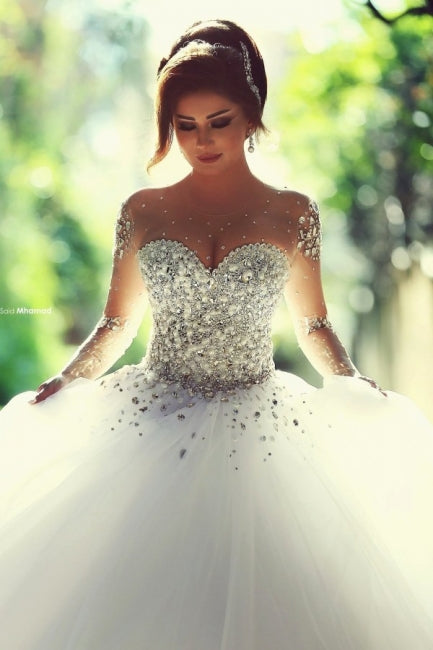 Designer Wedding Dresses With Sleeves | Luxury wedding dresses princess