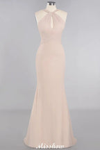 Dreamful Halter Slim Mermaid Bridesmaid Dress Floor Length Party Dress