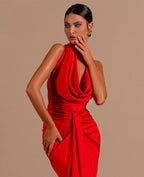 Sleeveless Halter Mermaid Prom Dress with Daring Open Back