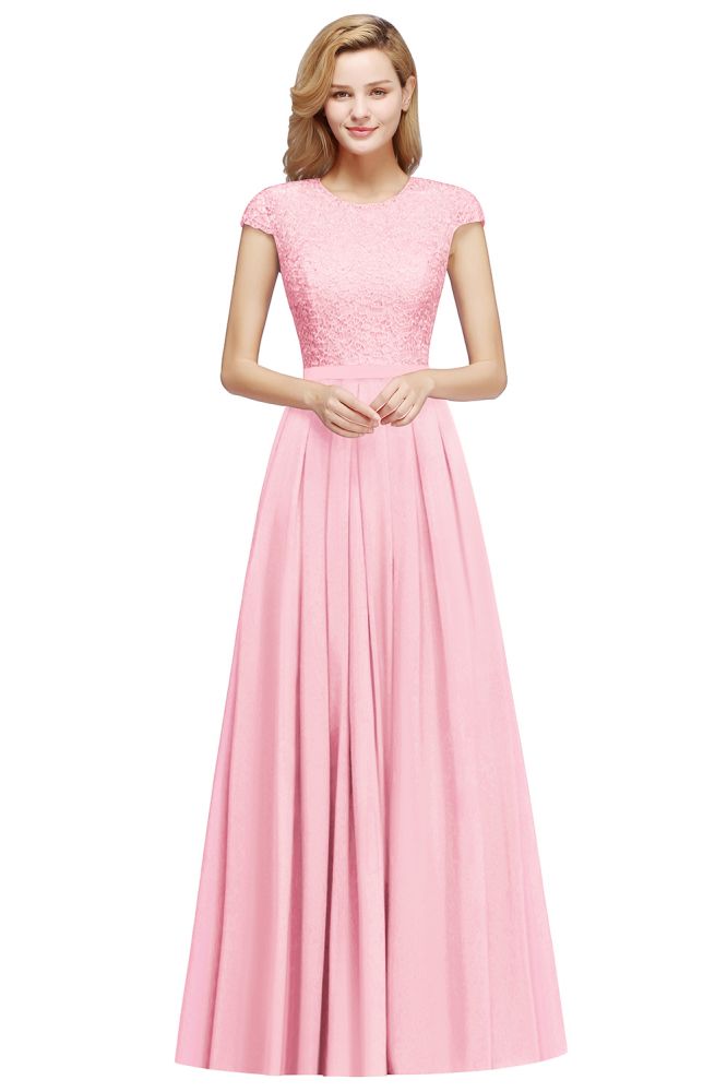 Elegant Cap Sleeves ALine Evening Swing Dress Navy Blue Long Party Dress