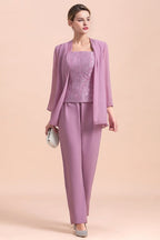 Elegant Cap-Sleeves Lace Chiffon Affordable Mother of Bride Online with Wrap