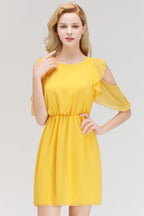 Elegant Jewel Mini Daily Casual Dresses Simple Tulle Sleeveless Evening Dresses