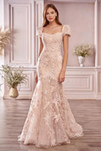 Elegant Long Mermaid Sweetheart Backless Lace Prom Dress with Sleeves