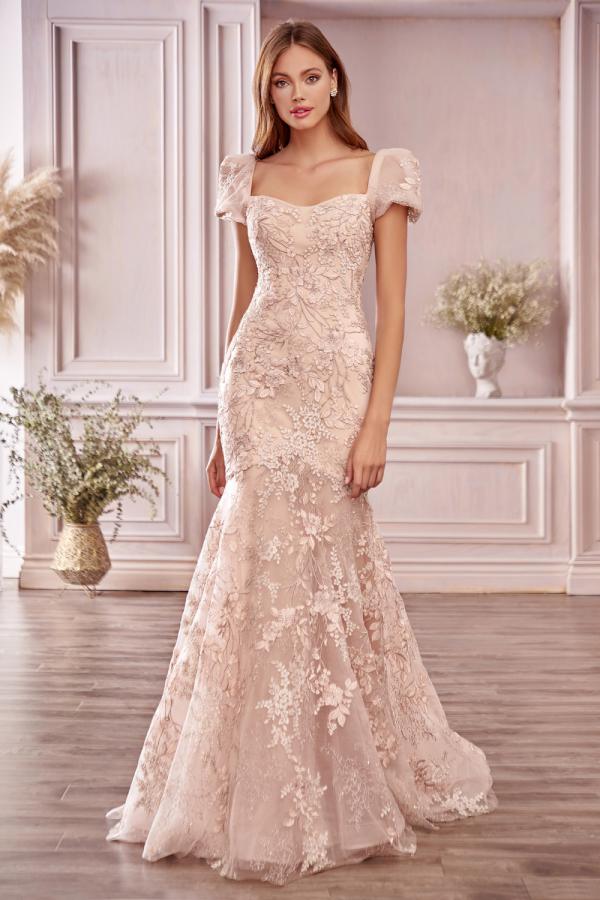 Elegant Long Mermaid Sweetheart Backless Lace Prom Dress with Sleeves